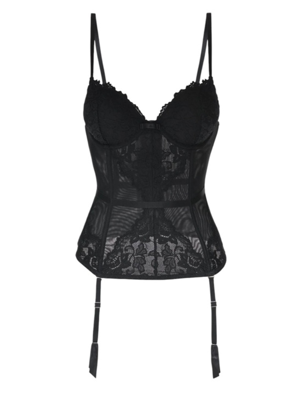 Fredericks of Hollywood Jessica Lace Corset Black Style X291-1000 NWT